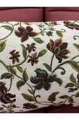 oushak Çiçek Desenli Yastık Kılıfı Çift Taraflı Goblen Kumaş Kapalı Fermuarlı Kırlent Çiçekli thumbnail 4