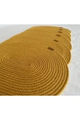 HHKARTS Jüt Amerikan Servis Sofra Altlığı, Masa Dekoru Supla Oval Hardal 30x40 6lı - 3