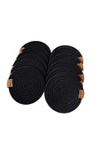 HHKARTS Jüt Bardak Kupa Altlığı Siyah 13cm 12li thumbnail 1