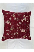 HHKARTS Çiçek Desenli Yastık Kılıfı Çift Taraflı Goblen Kumaş Kapalı Fermuarlı Kırlent 2'Lİ 40x40 thumbnail 3