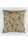 HHKARTS Çiçek Desenli Yastık Kılıfı Çift Taraflı Goblen Kumaş Kapalı Fermuarlı Kırlent 40x40 thumbnail 1
