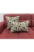 oushak Çiçek Desenli Yastık Kılıfı Çift Taraflı Goblen Kumaş Kapalı Fermuarlı Kırlent thumbnail 4
