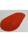 HHKARTS Yuvarlak Amerikan Servis Sofra Altlığı, Masa Dekoru Supla Turuncu 33cm 6lı thumbnail 2