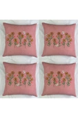 HHKARTS Çiçek Desenli Nakışlı Kırlent Kılıfı Fermuarlı 40x40 4'lü thumbnail 1