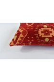 oushak Kilim Desenli Dekoratif Yastık Kılıfı 4'lü Çift Taraflı Şönil Dokuma Gizli Fermuarlı Kırlent Kılıfı - 4