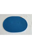 HHKARTS Jüt Amerikan Servis Sofra Altlığı, Masa Dekoru Supla Oval Mavi 30x40 8li thumbnail 1