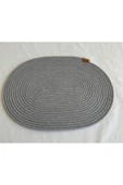 HHKARTS Jüt Amerikan Servis Sofra Altlığı, Masa Dekoru Supla Oval Gri 30x40 8li thumbnail 1