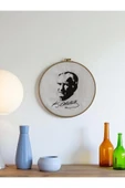 HHKARTS Atatürk Portre Nakışlı Kasnak Duvar Süsü 29Cm - 8