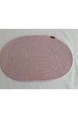 HHKARTS Jüt Amerikan Servis Sofra Altlığı, Masa Dekoru Supla Oval Açık Pembe 30x40 8li - 1