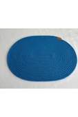 HHKARTS Jüt Amerikan Servis Sofra Altlığı, Masa Dekoru Supla Oval Mavi 30x40 8li thumbnail 2