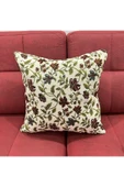 oushak Çiçek Desenli Yastık Kılıfı Çift Taraflı Goblen Kumaş Kapalı Fermuarlı Kırlent Çiçekli thumbnail 2