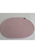 HHKARTS Jüt Amerikan Servis Sofra Altlığı, Masa Dekoru Supla Oval Açık Pembe 30x40 8li - 2