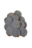 HHKARTS Jüt Bardak Kupa Altlığı Gri 13cm 12li thumbnail 6