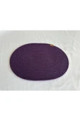 HHKARTS Jüt Amerikan Servis Sofra Altlığı, Masa Dekoru Supla Oval Mor 30x40 8li thumbnail 1