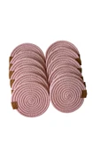 HHKARTS Jüt Bardak Kupa Altlığı Açık Pembe 13cm 12li thumbnail 1