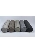 HHKARTS Keten Kumaş Silindir Yastık Fermuarlı Bolster Yoga Yastık Kılıfı Antrasit 20x50 thumbnail 7
