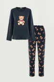 Kadın Pamuklu  Ayıcıklı Pijama Takımı - 1