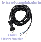 ENDER 2x1.5mm 4 Metre lik Hazır Fişli Slikon Kablo İp Takviyeli 4mt (Matkap ve Benzeri El Aletleri İçin Kaliteli Kablo) - 2