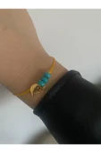 BAE ATOLYE Doğal Turkuaz Taşı Turuncu Fil Bileklik thumbnail 1