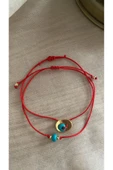 BAE ATOLYE İki adet Kombin Doğal Turkuaz Taşlı Kırmızı İp Bileklik thumbnail 1