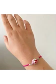 BAE ATOLYE Murano Cam Boncuklu Pembe Çiçek Ip Bileklik - Pembe - 2