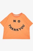Kız Çocuk Simli Thank You Yazı Baskılı Turuncu Crop thumbnail 1