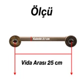 Punch Mat Antik Sarı 25 cm Sürgülü Kapı Çekme Kolu Tutma Kulpu Kulbu Çelik Dış Kapı Tutamağı Kol thumbnail 2