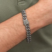 Kalem İşleme Gurmet Zincir 925 Ayar Gümüş Erkek Bileklik thumbnail 6