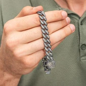 Kalem İşleme Gurmet Zincir 925 Ayar Gümüş Erkek Bileklik thumbnail 3