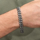 Kalem İşleme Gurmet Zincir 925 Ayar Gümüş Erkek Bileklik thumbnail 4