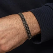 Saç Örgüsü Hasır 925 Gümüş Bileklik Künye thumbnail 2