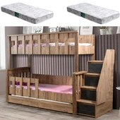 Ranza, Diva Mdf Profil Ayrılabilir Ranza - Beyaz 2 Adet Comfort Yatak thumbnail 6