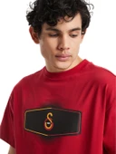 Galatasaray Orijinal Lisanslı Lazer Aslan Baskılı GS Logo Kırmızı Erkek T-Shirt thumbnail 5