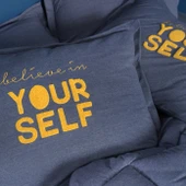 Karaca Home Motto Cotton Comfort Çift Kişilik Uyku Seti İndigo thumbnail 1