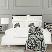 Karaca Home Zebra Siyah Çift Kişilik Jakar Battaniye thumbnail 2