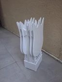 Zigon Çanta 90539 Lale Model Dörtlü Takım Ahşap MDF Beyaz Renk El Yapım thumbnail 4