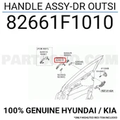 Kia Sportage 2016-19 Dış Ön Sağ Kapı Kolu Mobis.82661F1010 thumbnail 2