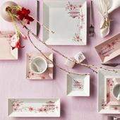 Karaca Minka 32 Parça 6 Kişilik Kare Porselen Kahvaltı/Servis Takımı     thumbnail 4