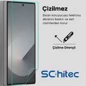 Schitec Samsung Galaxy Z Fold 3 Darbe Emici Premium Şeffaf Nano Ön Ekran Koruyucu Poliüretan Film thumbnail 4
