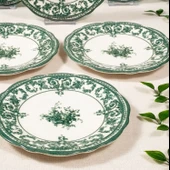 Fecra Majestic Green 6'lı Pasta Tabağı Seti - 5