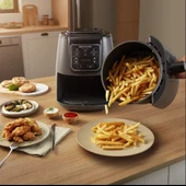 Karaca Air Pro Cook XL 2 in 1 Konuşan Airfryer Black Chrome 4 Kişilik thumbnail 10