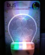 Baysal RGB Üç Boyutlu Kalpli Gece Lambası - 1