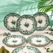 Fecra Majestic Green 6'lı Pasta Tabağı Seti - 4