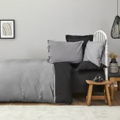 Karaca Home Basic Siyah Koyu Gri Çift Taraflı Çift Kişilik Nevresim Takımı thumbnail 7