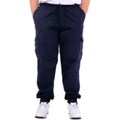 Büyük Beden Erkek Gabardin Kargo Jogger Pantolon Doğa 21927 Lacivert - 1