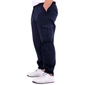 Büyük Beden Erkek Gabardin Kargo Jogger Pantolon Doğa 21927 Lacivert - 2