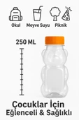 10 Adet Smoothie Detoks Şişesi Şeffaf Plastik Sızdırmaz Kapak Köşeli Meyve Suyu Şişesi 250 Ml - 7