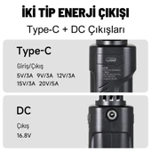 Gdx 20800mAh Hızlı Şarjlı Dış Çekim 100W Çıkışlı Taşınabilir El Tipi Powerbank Tripod Batarya thumbnail 4