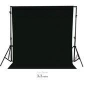 Gdx Seyyar Siyah Fon Perde (Katlanabilir Kumaş) 3x3 Metre - 1
