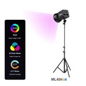 Gdx ML40RGB Fotoğrafçılık ve Video Çekim Tekli Işık Seti thumbnail 4